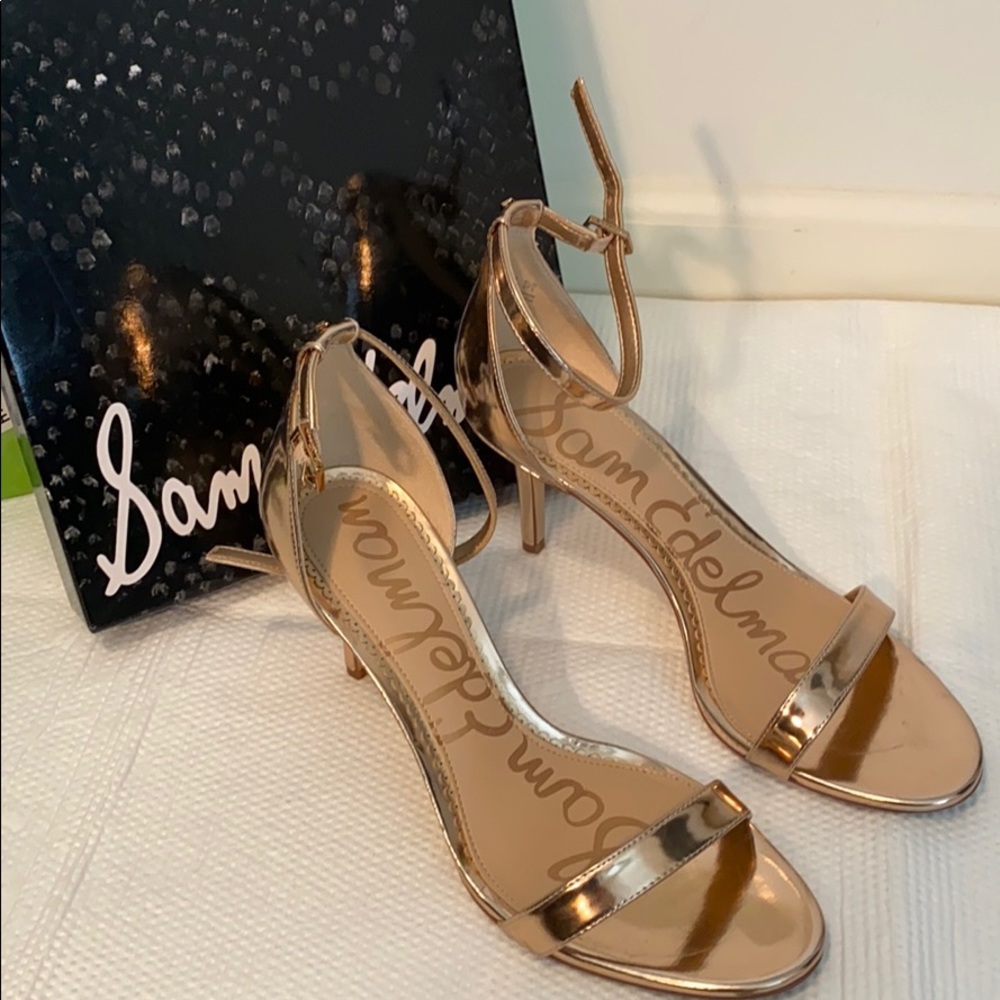 Sam Edelman Patti Heels, Rose Gold Metal